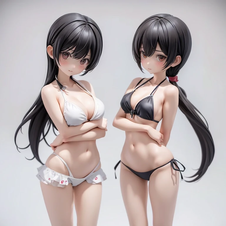 bikini、Girl、Girl、Primary school students、slender、Slender、Black Hair、whole body、Standing pose