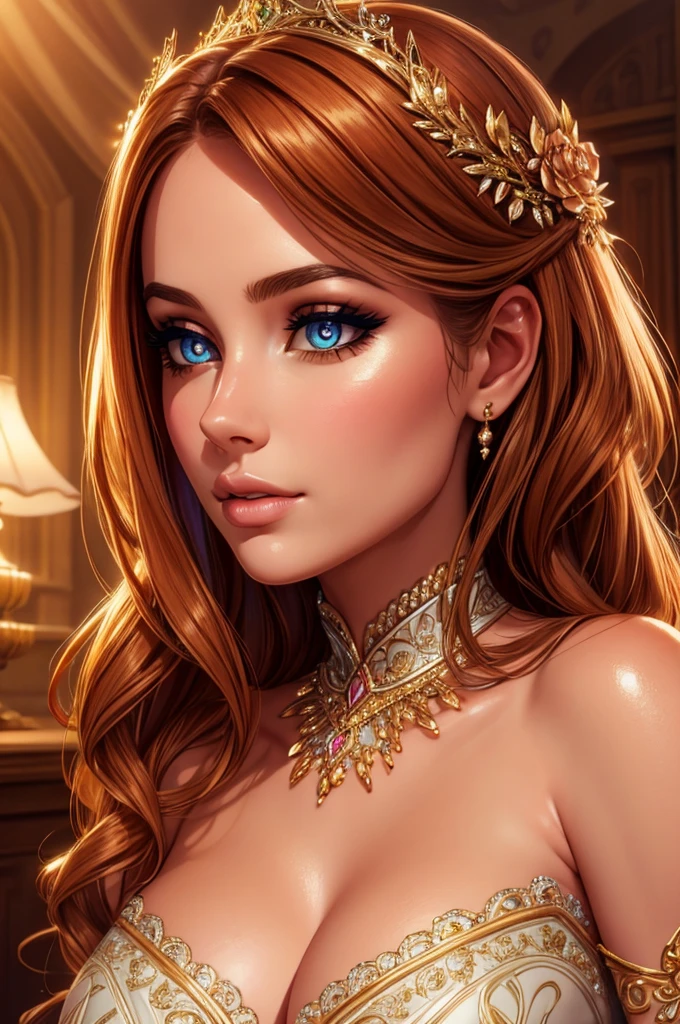 beautiful detailed eyes, beautiful detailed lips, extremely detailed eyes and face, long eyelashes, 1girl, cinnamonhaired girl, warm lighting, soft glowing skin, delicate facial features, elegant pose, ethereal, glowing, fantasy, intricate details, dreamlike, vibrant colors, dramatic lighting, chiaroscuro, 4k, 8k, high resolution, photorealistic, masterpiece, professional digital art