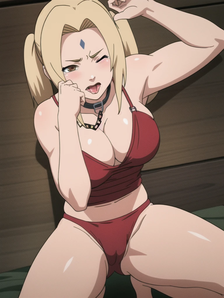 open your mouth wide,View your viewers,((red lingerie, satin fabric)),long knee high boots,((tsunade)), ((tsunade milf physique)),(Forehead mark ), ((high twintails)),blondes, eye, smile, from the front,Huge breasts,Thick thighs,((Sharp details High resolution body parts Perfect body parts )),Blushing,(Sad expression),(In underwear), ((Front view)),((shaped legs))Beautiful white skin with a pinkish tint,4K,8k,16K, Look at this,Textured skin, camel toe,Embarrassed face,, areola,be defeated,Subjective,Take off your clothes, My body is all wet,Nipples,Collar:Stick your butt out, There's a lot of water on your face,liquid on face, pubic hair,There is a sticky liquid on it, My face is all messed up, Squatting, open your mouth wide, too small underwear, lift the chest, My crotch is soaked,tears, My crotch is wet, Pussy hair is wavy, Crying,Chest is drenched and wet, Lying down on the bed, Sobbing, It's hitting the crotch, A stick is hitting my crotch,Crying loudly, The collar is connected with a chain, put your hand on your crotch, sweaty,My crotch is smelled, bring your face closer to your crotch, I can stare at my crotch,Having a man smell your crotch,tongue, Show your tongue, Sit on the face, Squirting, lift hip up pose, female,My crotch is wet,Crotch hair,rabbit ear,long tongue, drool,Drooling, drip water from the mouth, give a lot of tongue,Pussy, press your chest together, Look up and open your mouth wide, There's a lot of pussy hair growing, Peeing,Close your eyes and lean in close, Lick, ruffle underwear,saliva, large amount of saliva, Covered with saliva, beef curtains, A lot of saliva is dripping, heavy breathing, protruding pubic hair, string pulling, lick the stick