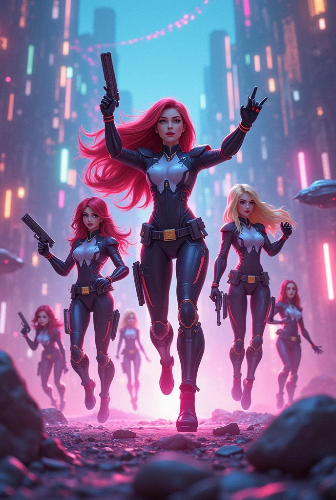 girls from the cartoon Fairytale Patrol in the future year 3000
