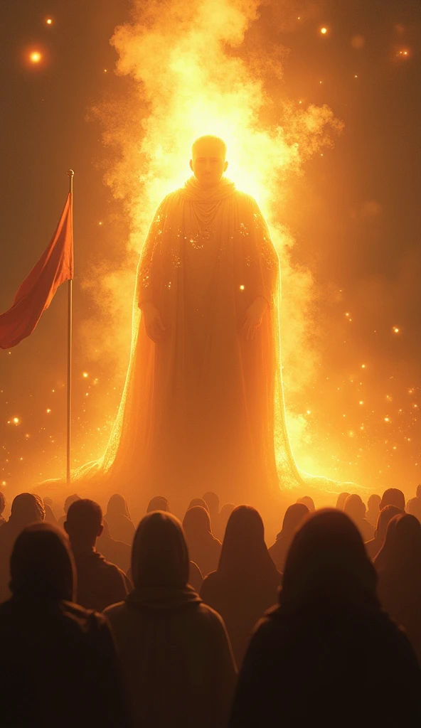 Mola Abbas as giving to support to his lovers with no face instead bright lights and motivating hime to stop crying with labbaik ya hussain Flag