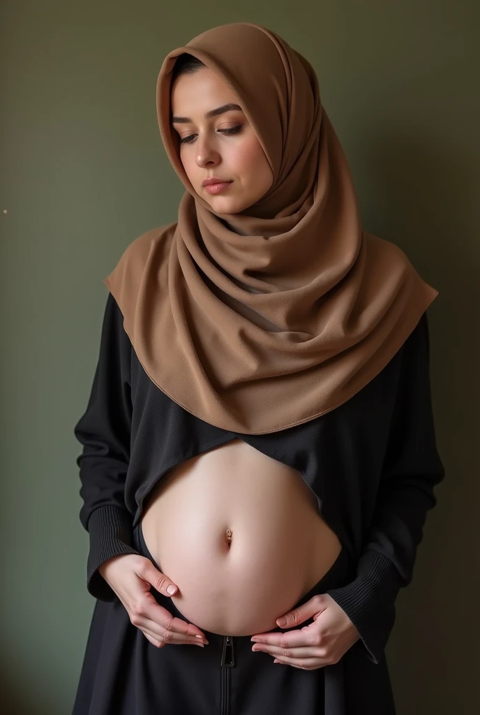 hijab young mother showing off her genitals