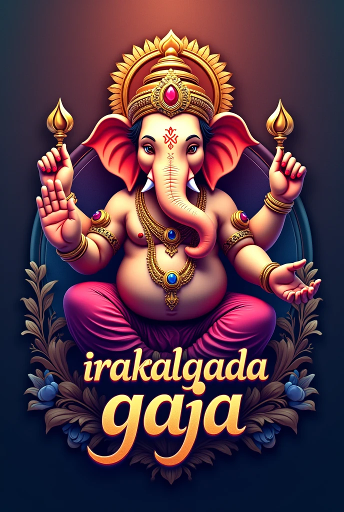 use
colourful hd imege Ganesh photo and make a logo with using Irakalgada gaja text
and use date 7-9-2024 in top of image