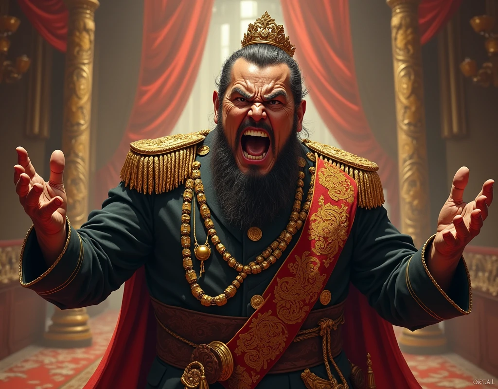 Malay Admiral getting Mad,wearing Malay attire