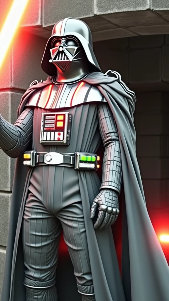 darth vader in a dark suit with lightsabed lights, concept art by Andrei Kolkoutine, trending on Artstation, digital art, darth vader, vader, film still of darth vader, portrait of darth vader, focus on darth vader, darth vader portrait, wearing black sith uniform, imperial march, hq 4k wallpaper, dark vador