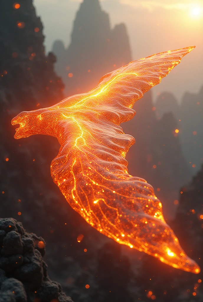 Large wing-shaped magma, only wing, Transparent Magma, High density magma, Gliding Magma, Magma Sideways