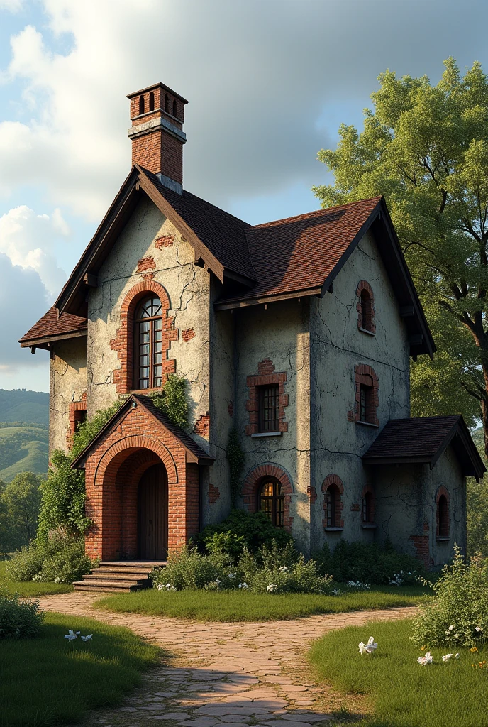 A farmhouse over 200 years old with hidden gems, cracks, and three large brick fireplaces