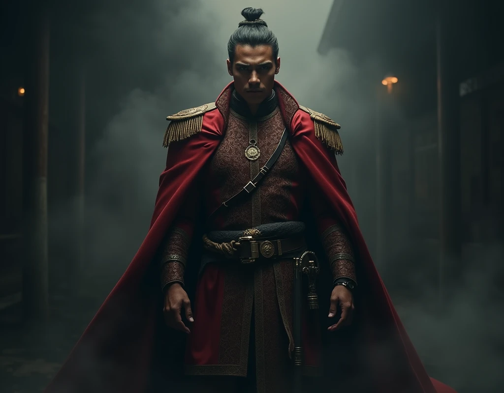 Malay Admiral getting Mad,wearing Malay attire,Hang Tuah,dark,scary,revenge,powerful,young and handsome,strong,bold,male