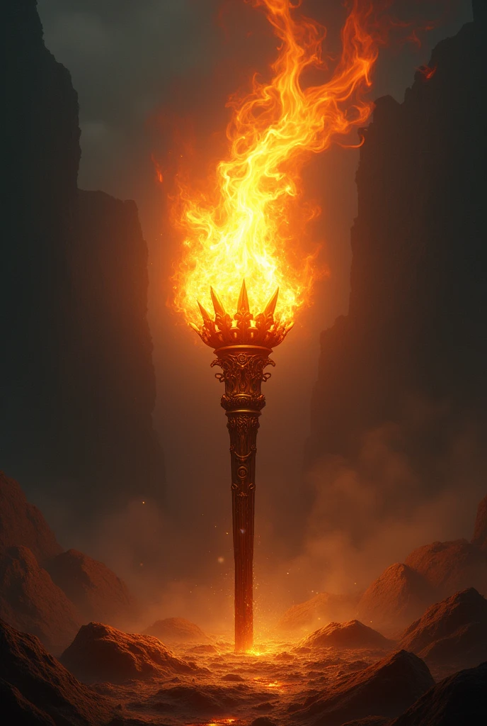 torch, wherein the fire branches out to different paths