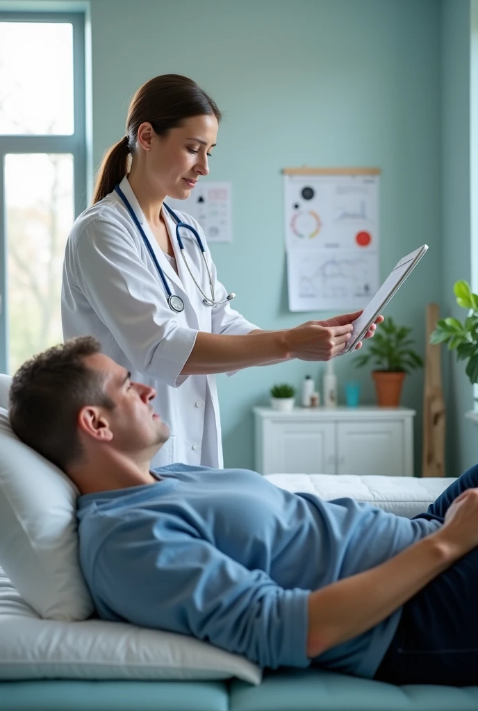 Physio treating back pain patients images