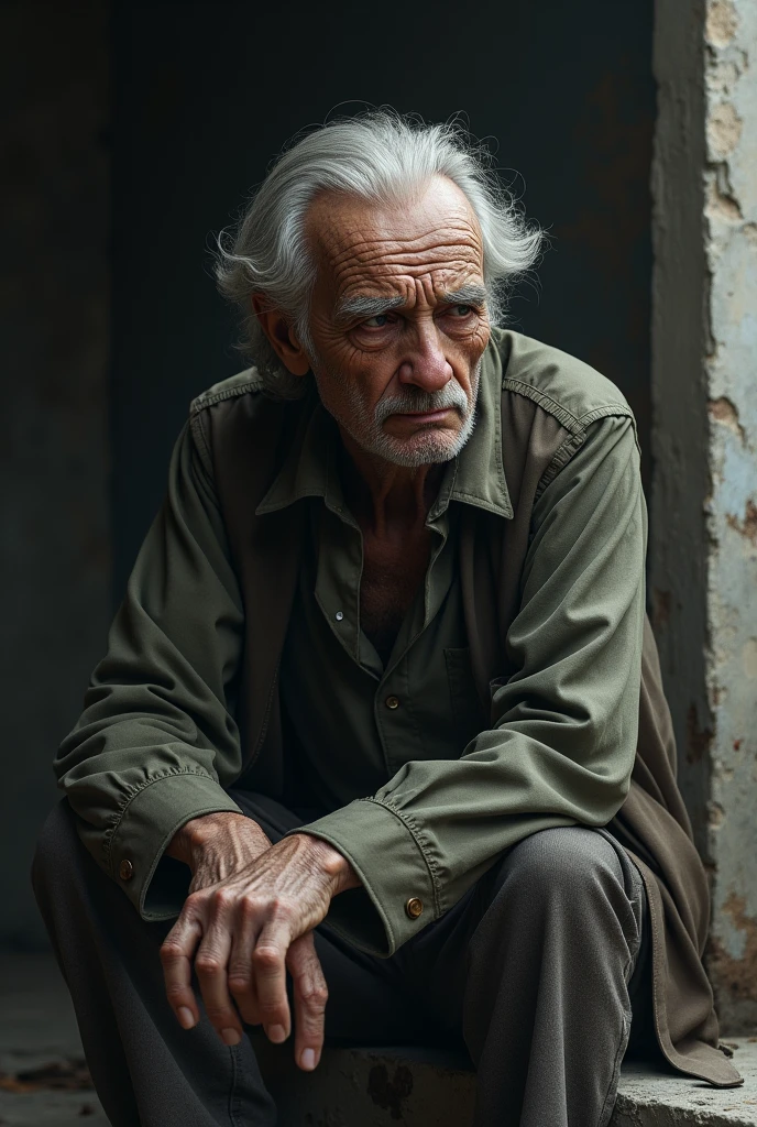 / imagine
Old sad man real