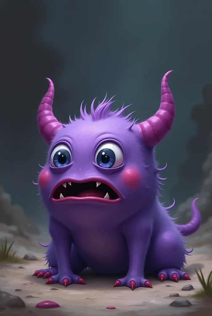 The little purple monster was beaten