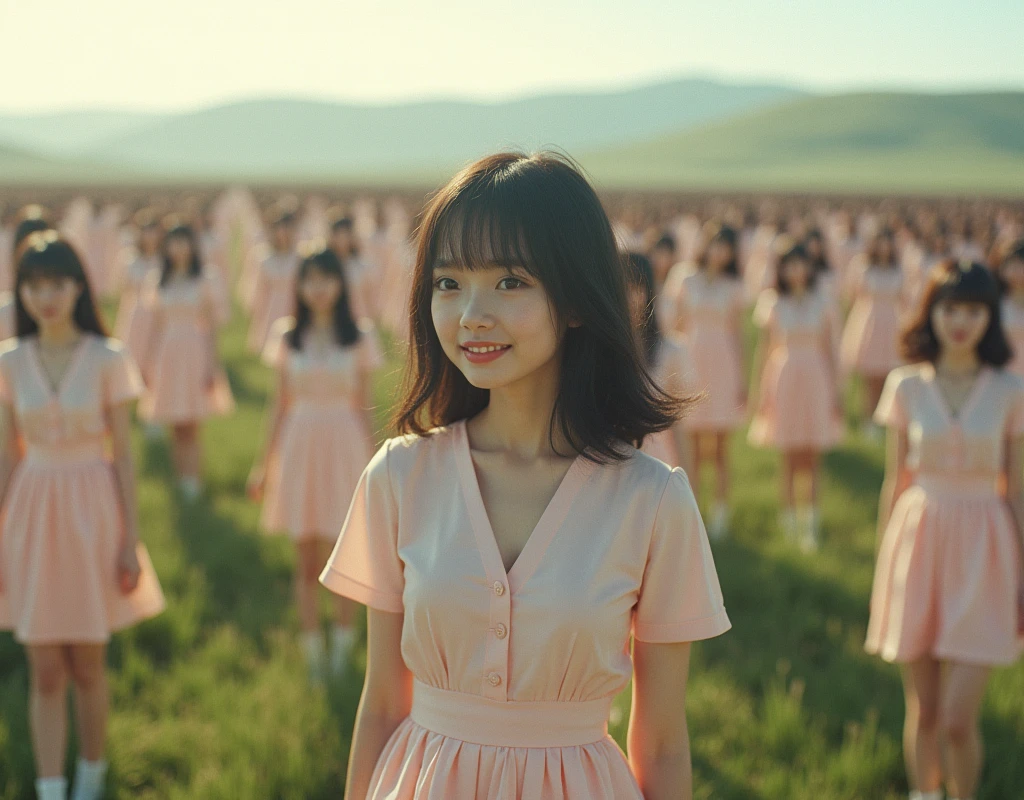(((((Japanese Clone girls=Myself)))))), (((best masterpiece Clone girls Raw Photography Art))), (16K, Highest quality, Ultra-high resolution, RAW Photos), (((It's so unrealistic., With unparalleled depiction, With an unfathomable sight, An unprecedented and shocking worldview, Clone girls in a world of mass reproduction, Ultra-realistic))), (((Japanese, woman, 24yo, Yoshioka-riho))), (Small face, ((Thick black hair, Semi-long hair))), ((V-neck short-sleeve dress)), (((((Very beautiful detailed girls, Accurate body structure, Very detailed完璧な, Super busty body with very large breasts, Clearly emphasizes cleavage))))), (((Dark Eyes, Mature face, Cute Smile, A gentle gaze))), (((Very happy laughter is beautiful))), ((((((((Very detailed分身増殖描写, ((1girl→Myself cloning→1,000,000,000,000,000,000,000,000Myself Clone girls)))))))))), ((((((((Very detailed, The precise depiction of the proliferation of Myself Clone girls, ((With the perfectly identical bodies of Myself clone girls, With the exact same face as the Myself clone girls, With the exact same hairstyle as the Myself clone girls, In the exact same clothes as the girls who are my clones, Perfectly the same height as the Myself clone girls, Super big breasts, just like the Myself clone girls)))))))))), (((Myself clone girls only))), (((Very detailed, Myself clone girls multiplication, 1,000,000,000,000,000,000,000,000Myself Clone girls→100,000,000,000,000,000,000,000,000,000,000,000,000,000,000^1,000,000,000,000,000,000Myself Clone girls))), (((Very detailed描写で, (An embrace between self, Back to Back, Myself clone girls assemble, Fun conversations with fellow Myself clone girls, A fun conversation between Myself clone girls, Myself clone girls kissing each other everywhere, Myself clone girls love each other, Myself clone girls holding hands)))), (((looking at the camera))), (((Unbelievably crowded, Transcendent Myself clone girls intimately, Countless Myself clone girls surround you in 360 degrees))), (Soft sunlight in direct sunlight), (((Very wide field of view, Very detailed, Detailed ultra-perspective depiction with clear depth))), (((((View of the curved slope))))), (((Very photographic and detailed, Myself clone girls are depicted as multiplying infinitely, filling the sky with no gaps and filling the sky with the horizon., Myself clone girls are endless and have a fun atmosphere))), (Focus on the average value of the image)