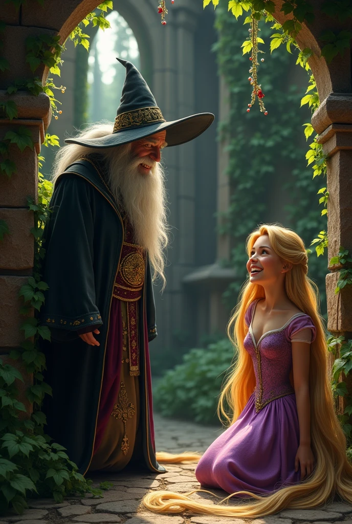 Witch saw Rapunzel n prince laugh