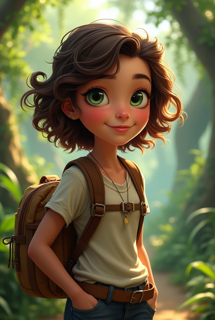 Lila - An adventurous with curly brown hair and bright green eyes. She’s always curious, loves exploring, and has a special knack for solving puzzles.