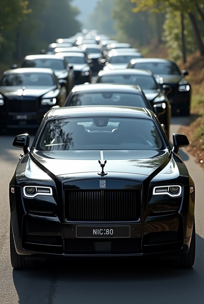 10 rolls Royce ghost in black convoy 