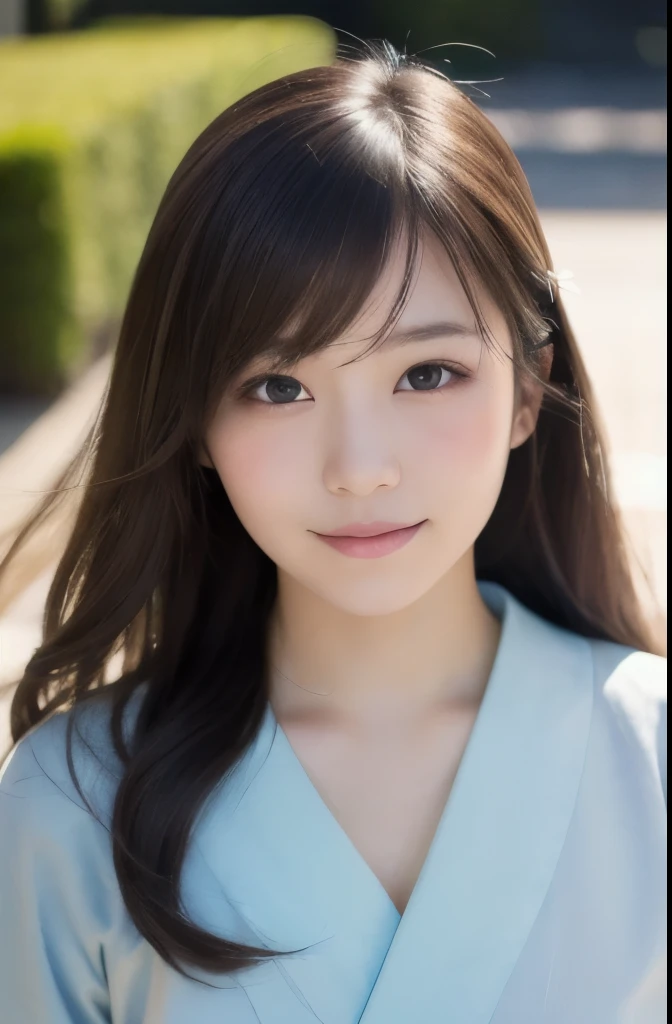 best quality, face focus, soft light, ultra high res, (photorealistic:1.4), RAW photo,(Shinozaki Ai), (fair skin), (kawaii),
1 Japanese girl, solo, cute, smile, (pupil, lights in the eyes), detailed beautiful face,(high resolution detail of human skin texture),(long hair),(portrait), upper body, white traditional kimono, Sunlight from above