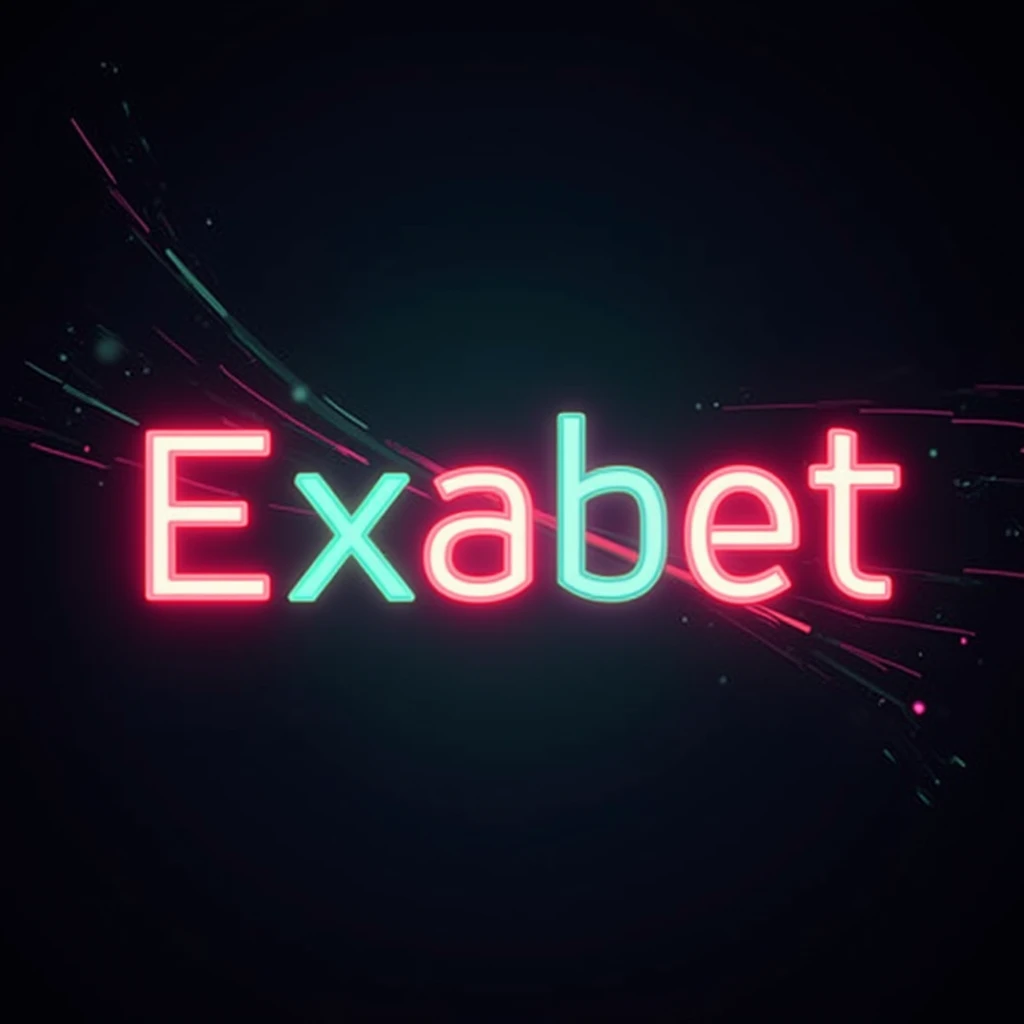 Create an image with the name exabet in neon green and yellow