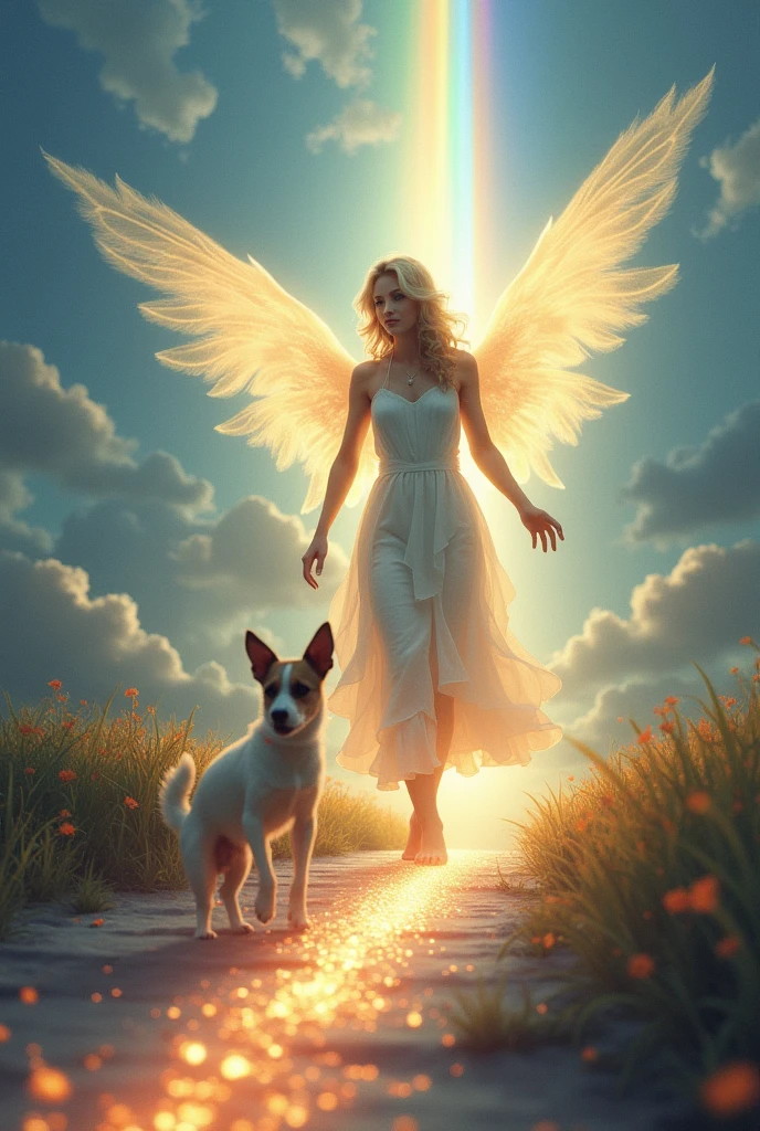 rainbow bridge angel jackrussle dog
