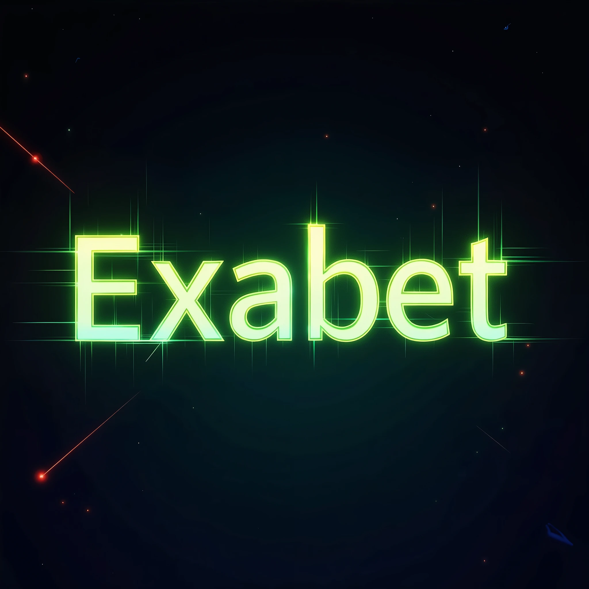 Create an image with the name exabet in neon green and yellow