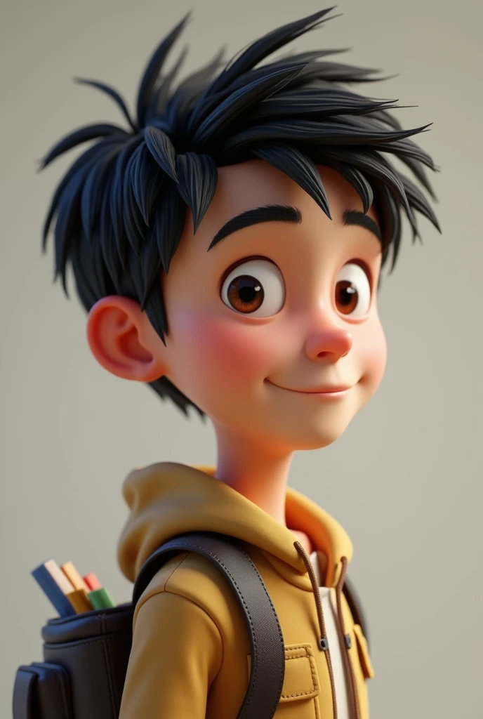 Max - Lila’s  brother, who is a bit shy but very clever. He has short, tousled black hair and deep brown eyes. Max loves to read and often carries a small backpack filled with books.3d