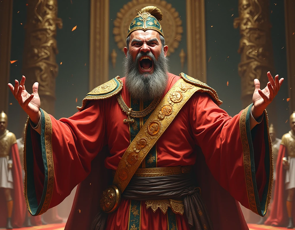 Malay Admiral getting Mad,wearing Malay attire