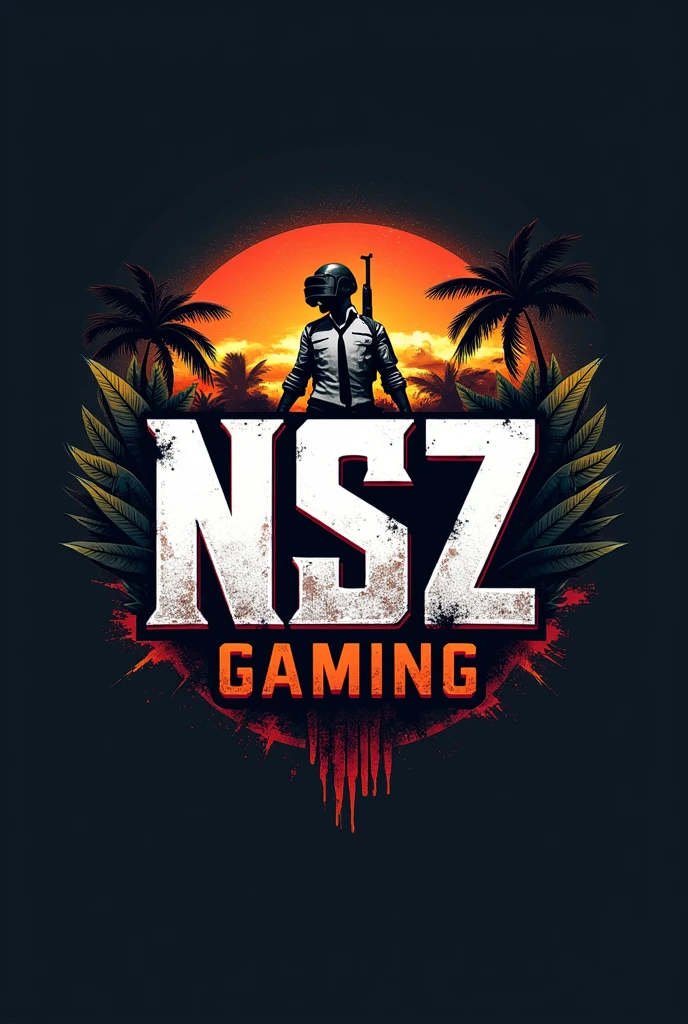 Creat a pubg logo thats say NSZ gaming with Colour's of Papua New Guinea at the background 