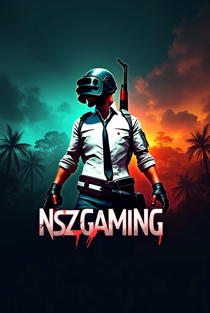 Creat a pubg logo thats say NSZ gaming with Colour of Papua New Guinea at the background