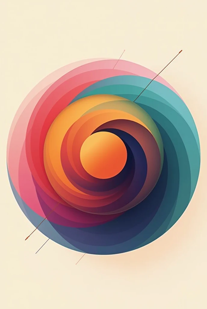 5-dimensional vector: 【a: 0.3, c: 0.7, It is: 0.8, I: 0.6, M: 0.9】Multi-layer structure circle abstract