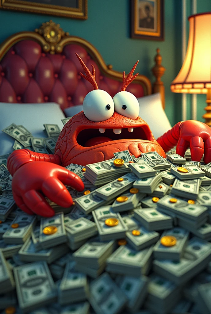Mr. Mr. Krabs in bed with the money