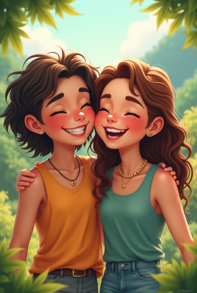 Al pic two happy friends