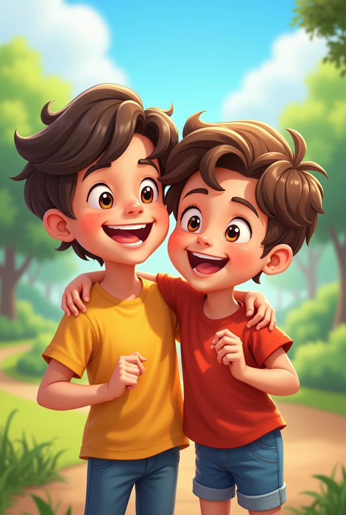 Al pic two happy friends  for boys
