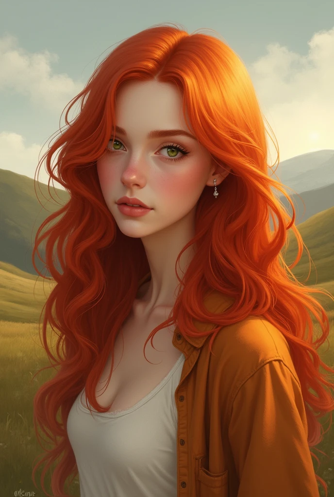 red-haired girl with long hair