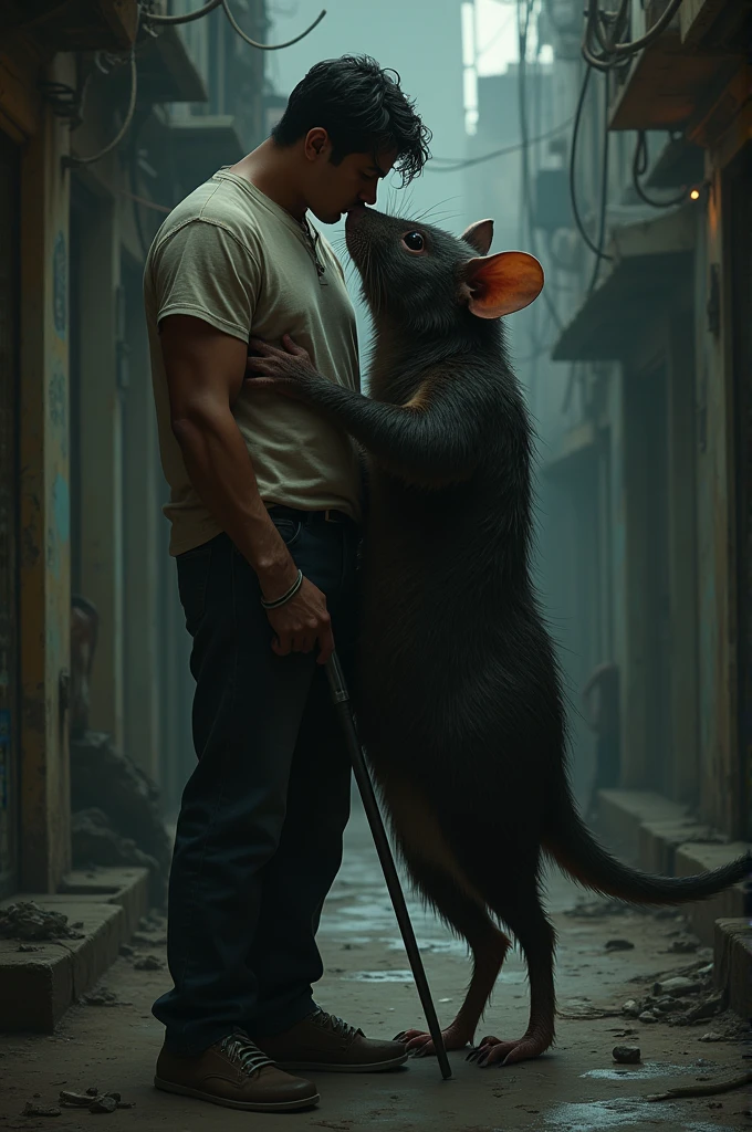 A philipino man, a rat and a cripple man making out and being romantic