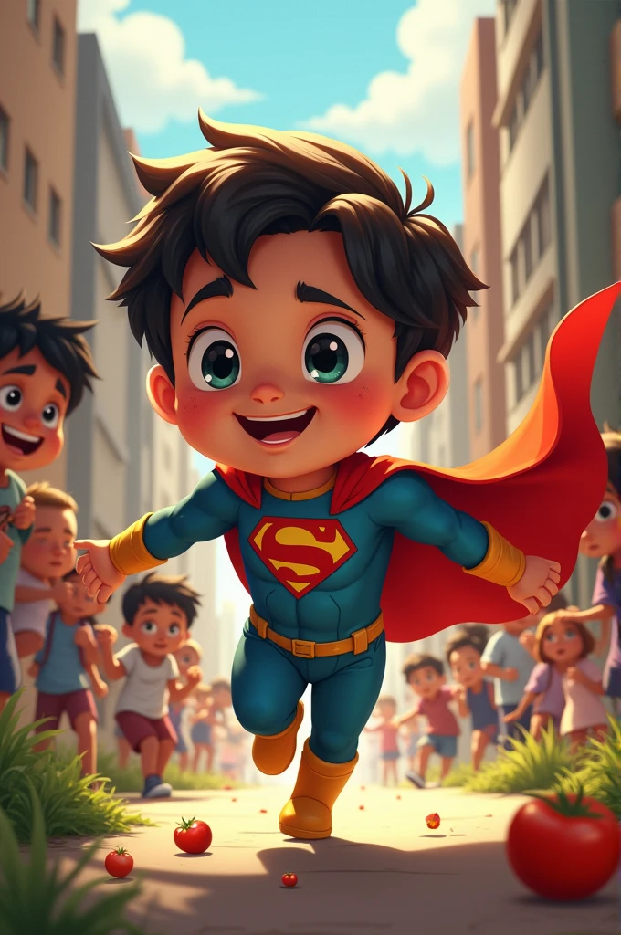 Create a child superhero who saves children from hunger