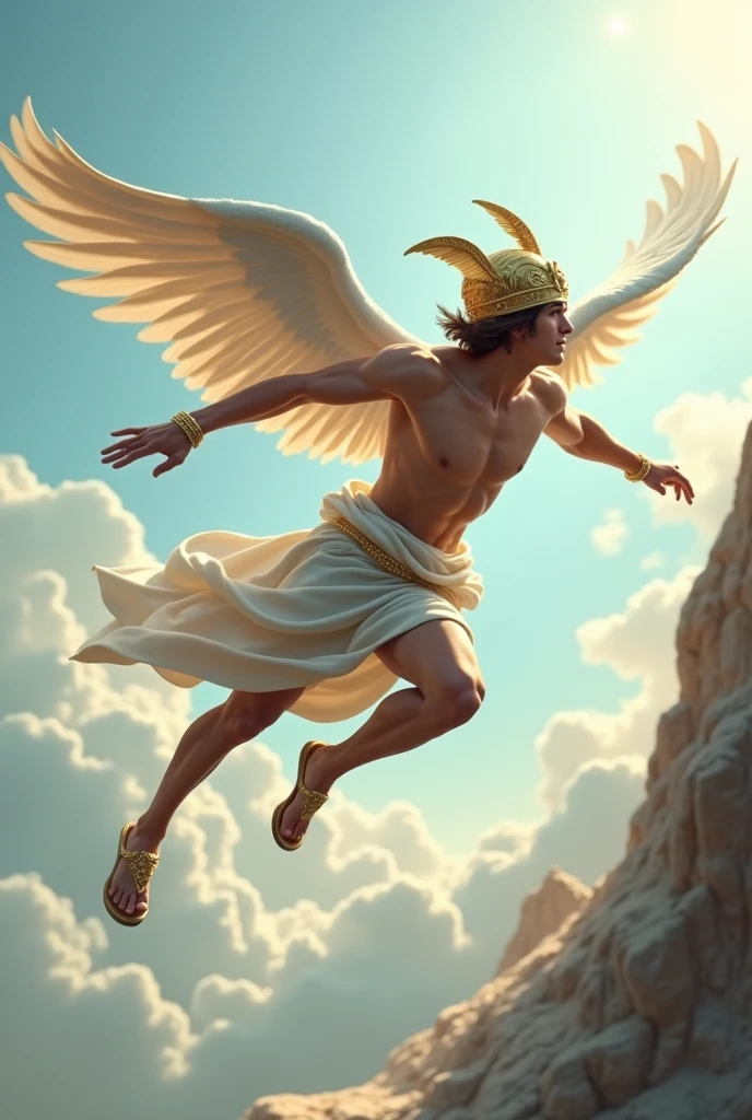 Hermes flying Sideview 