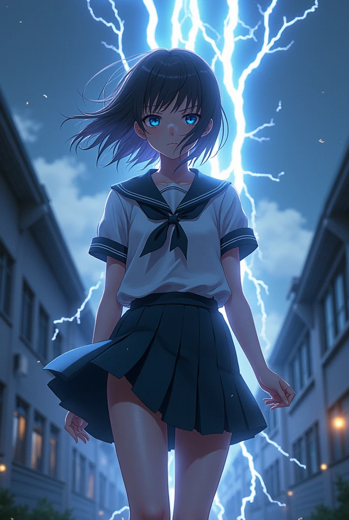 Lightning Bolt、One Girl、school uniform