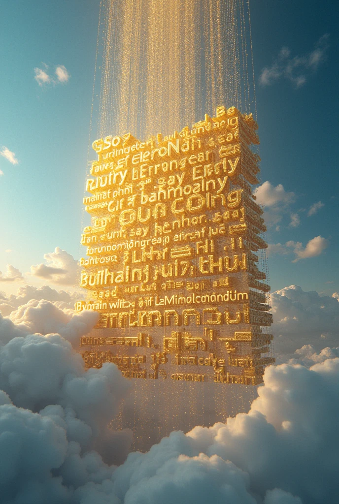 100k golden text in sky
