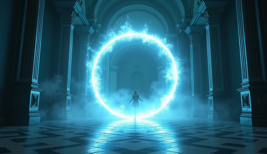 circle light, Cinderella Blue , in the castle