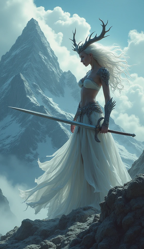a close up of a woman with a sword and a demon on a mountain, succubus | medieval, beautiful succubus, epic fantasy art style hd, detailed fantasy art, fantasy woman, hd fantasy art, 4k fantasy art, amazing fantasy art, succubus, epic fantasy art style, dragon queen, epic fantasy art, as a mystical valkyrie