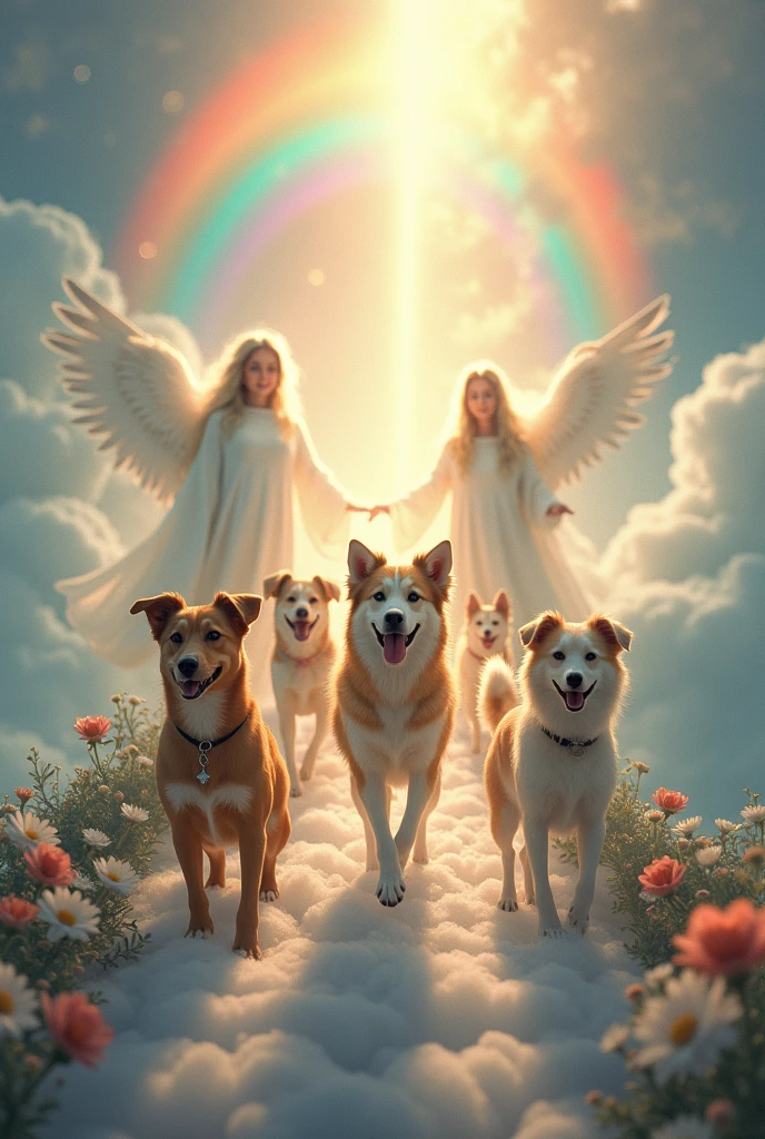 rainbow bridge heaven angel dogs animals telephone 

