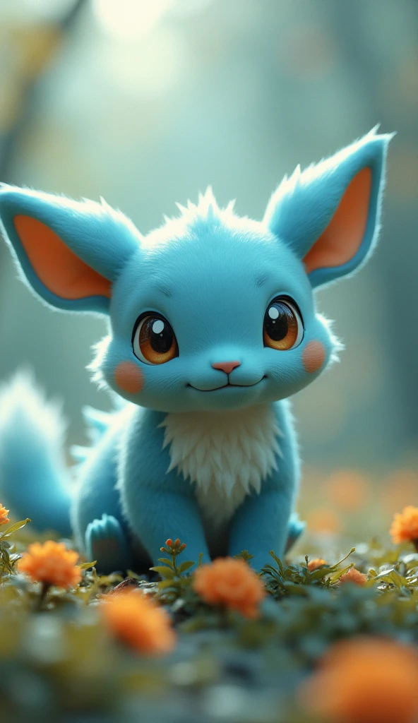 Still Movies, close, cute picture, Surreal fantasy style Pokemon,, Sony FE 12-24mm F/2.8 grams, close, 32 million HD, Light blue and light amber, Kushan dynasty, Incredible quality, wallpaper, Analog Film Grain 