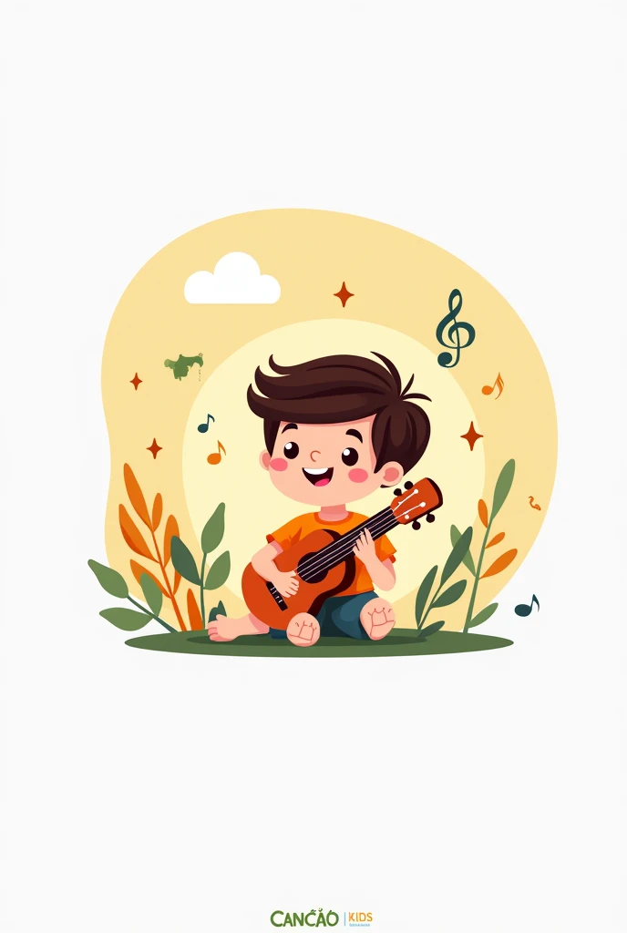 Create a logo for a company called Canção Kids focused on education through music, remove the phrase from aquoner music