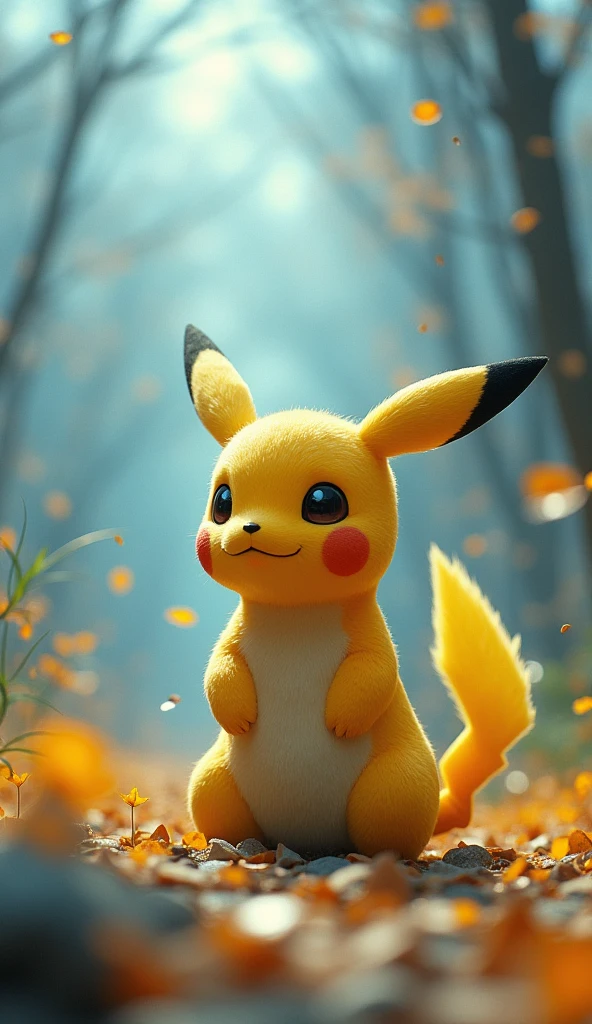 Still Movies, close, cute picture, Surreal fantasy style Pokemon,, Sony FE 12-24mm F/2.8 grams, close, 32 million HD, Light blue and light amber, Kushan dynasty, Incredible quality, wallpaper, Analog Film Grain