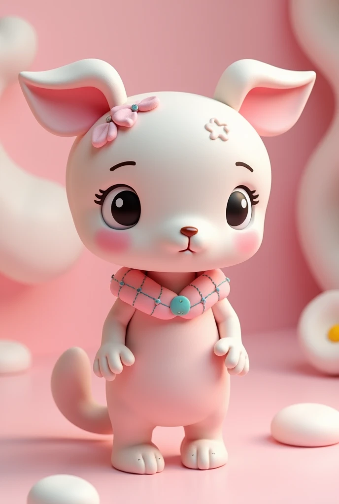 Cute young delicate 3D PVC model, View your viewers, Soft and smooth lighting, Soft pastel colors, 3D icon clay rendering, 120mm lens, 3D Blender Rendering, Trend with poly count, Modular constructivism 5D vector: 【a: 0.3, c: 0.7, It is: 0.8, I: 0.6, M: 0.9】trick-art Multi-layer structure abstract