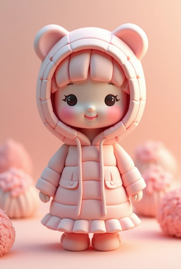 Cute young delicate 3D PVC model, View your viewers, Soft and smooth lighting, Soft pastel colors, 3D icon clay rendering, 120mm lens, 3D Blender Rendering, Trend with poly count, Modular constructivism 5D vector: 【a: 0.3, c: 0.7, It is: 0.8, I: 0.6, M: 0.9】trick-art Multi-layer structure abstract