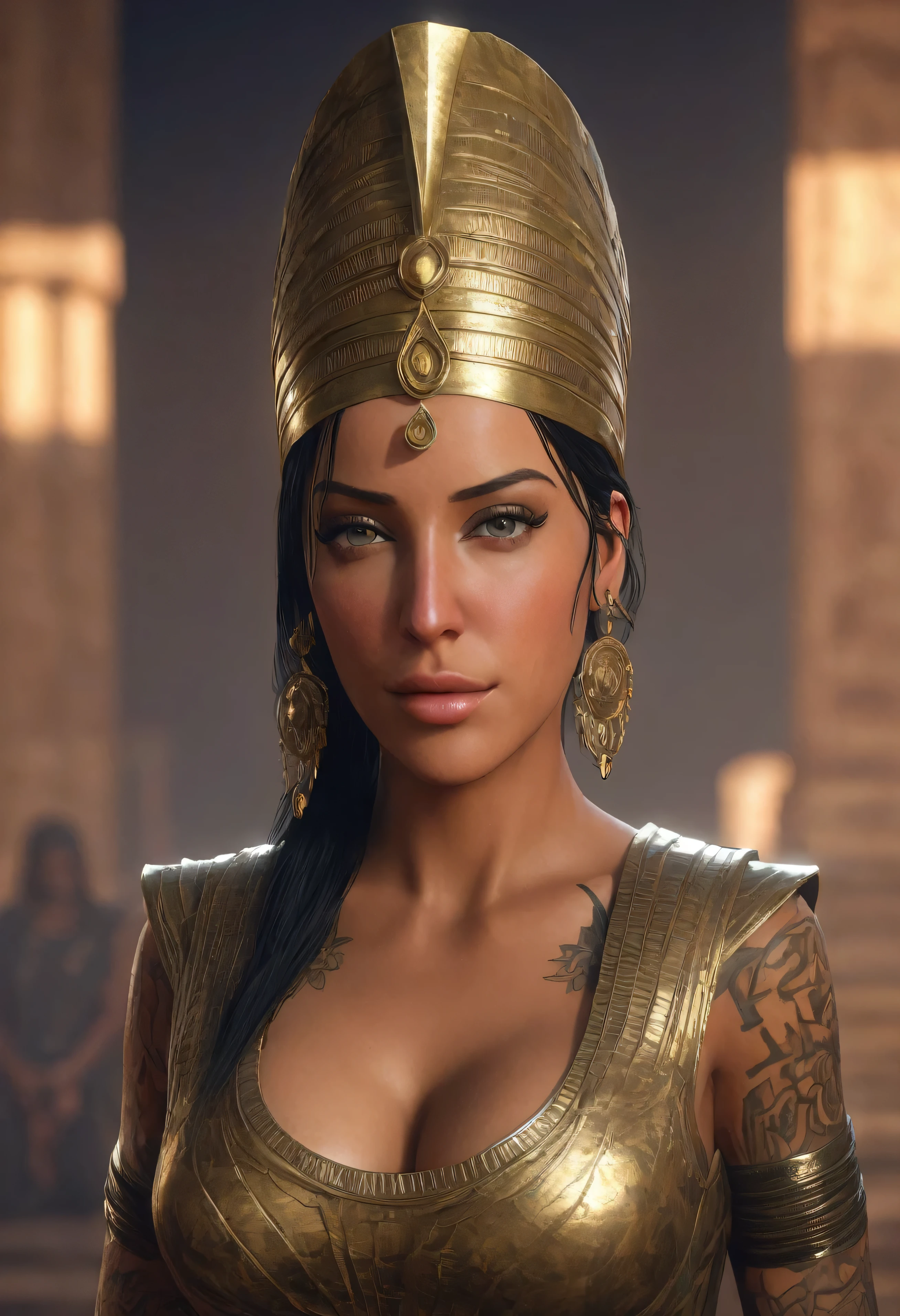 score_9, score_8_up, score_7_up, score_6_up, score_5_up, [ ACOCleopatra],[Black Hair],Cleopatra from Assassin's Creed Origins,[Jewelry],[ancient Egypt],4k,sharp image,detailed, sexy, extremely detailed artgerm, (masterpiece, best quality:1.2), (insanely detailed, beautiful detailed, masterpiece, best quality), (insanely detailed, masterpiece, best quality)