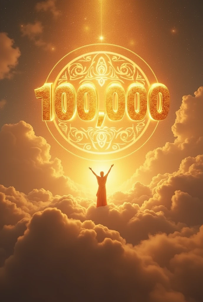 100k followers ramdevpir_dham_ranasan golden text in sky with instagram logo