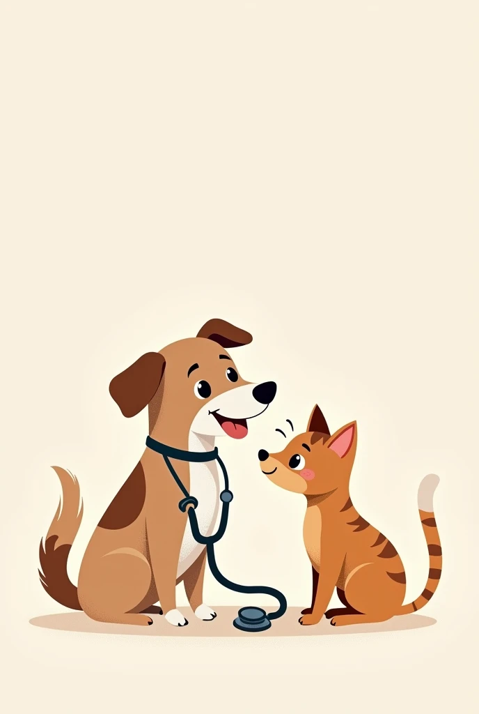Drawing of a dog and a cat together, for a veterinary logo