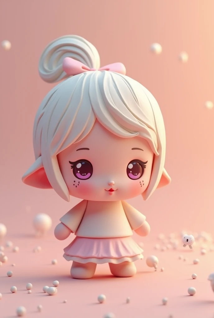 Cute young delicate 3D PVC model, View your viewers, Soft and smooth lighting, Soft pastel colors, 3D icon clay rendering, 120mm lens, 3D Blender Rendering, Trend with poly count, Modular constructivism 5D vector: 【a: 0.3, c: 0.7, It is: 0.8, I: 0.6, M: 0.9】trick-art Multi-layer structure abstract